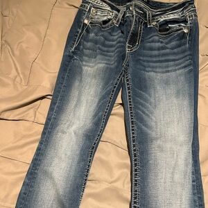 Miss Me Women's Medium Blue Boot Cut Jeans with Fading